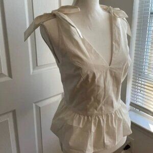 Express | Womens Tops | Summer White Poplin Sleeveless Bows | Size: M